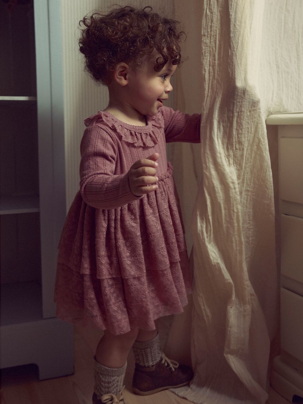 Lil Atelier Robelle LS Body Dress - Nostalgia Rose