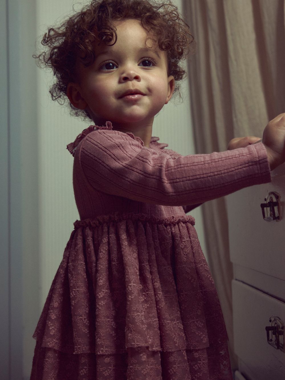 Lil Atelier Robelle LS Body Dress - Nostalgia Rose