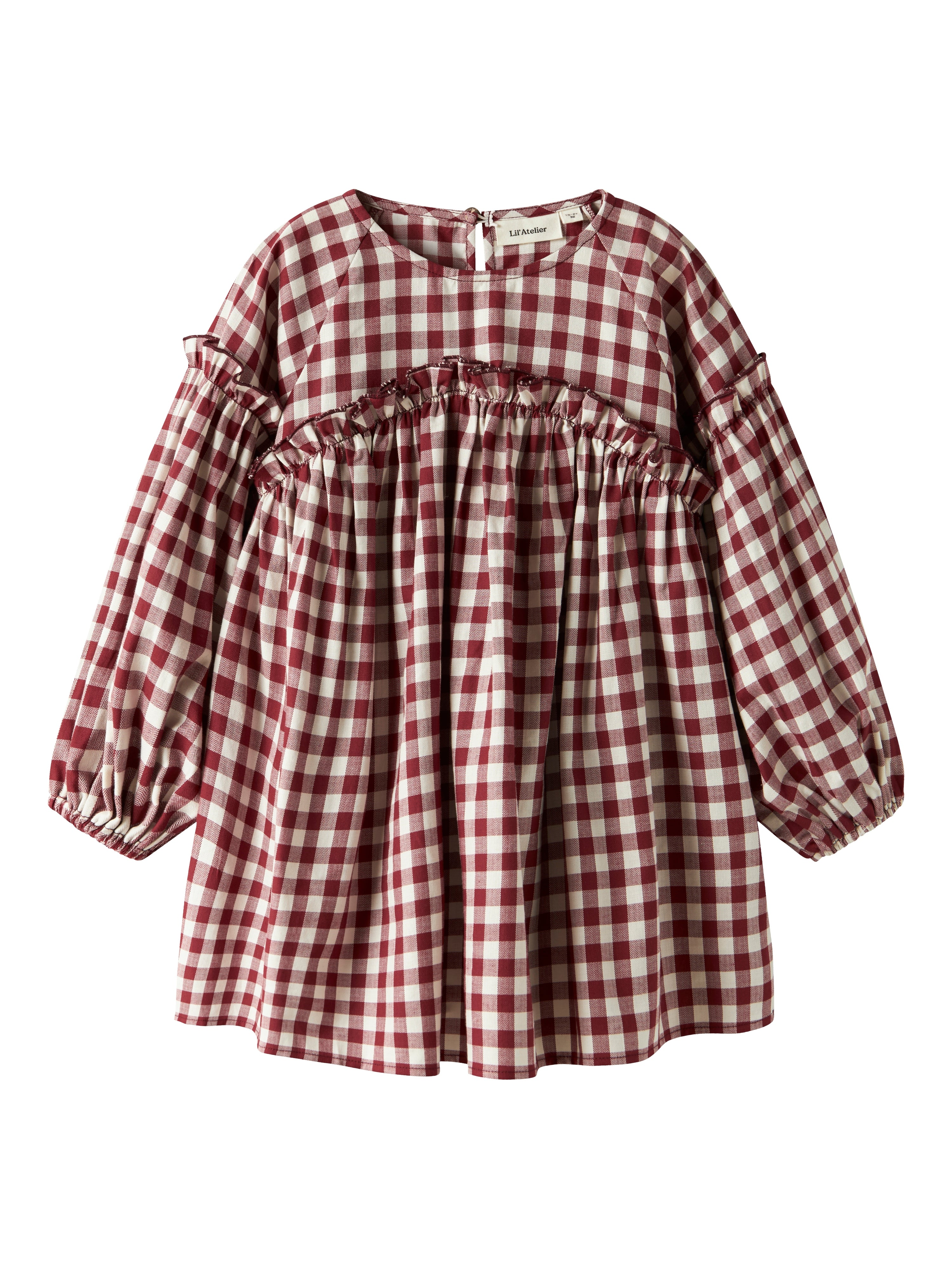 Lil Atelier Rio LS Loose Dress - Red Dahlia