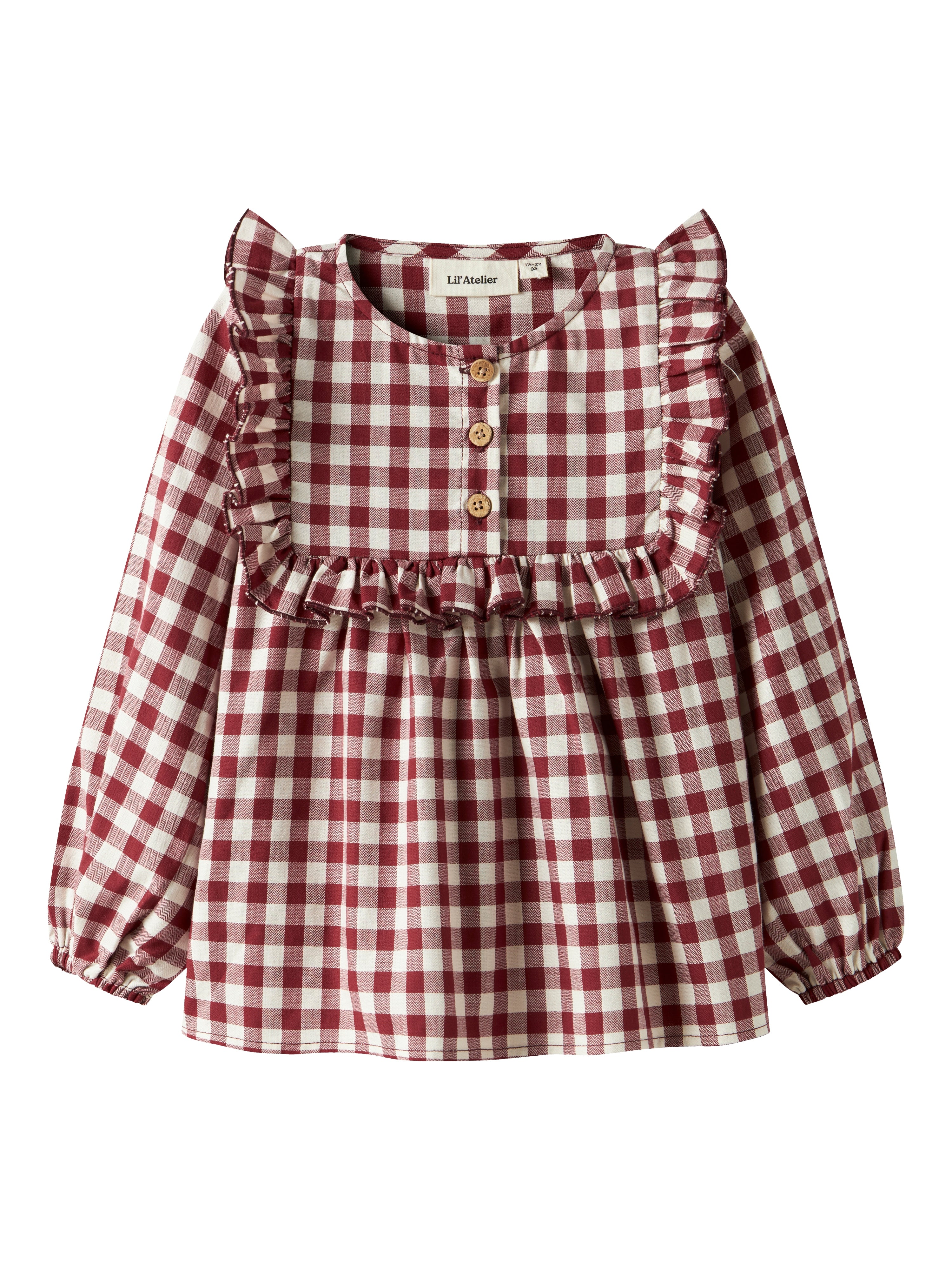 Lil Atelier Rio LS Loose Shirt - Red Dahlia