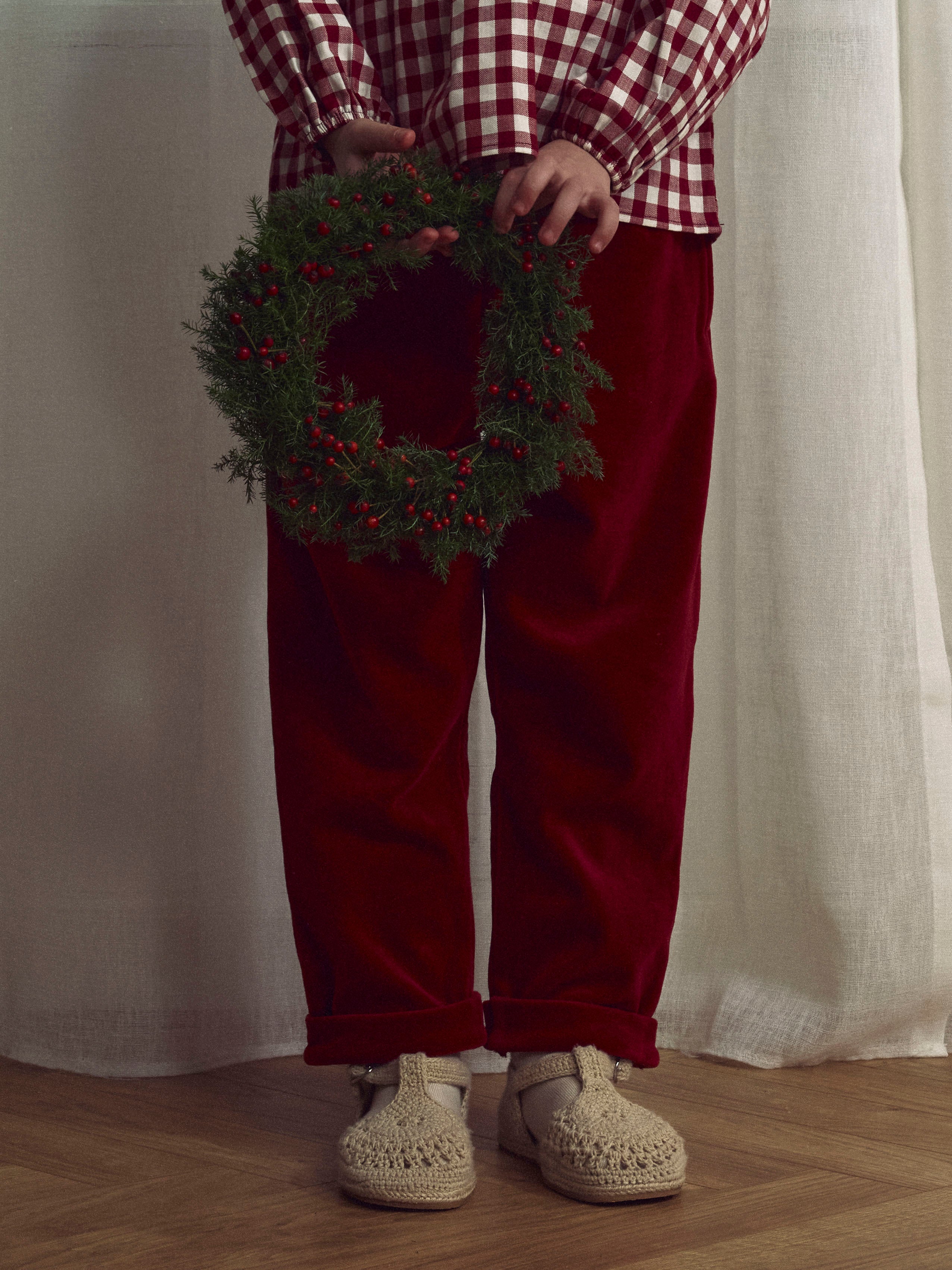 Lil Atelier Saga Sag Loose Pants - Red Dahlia