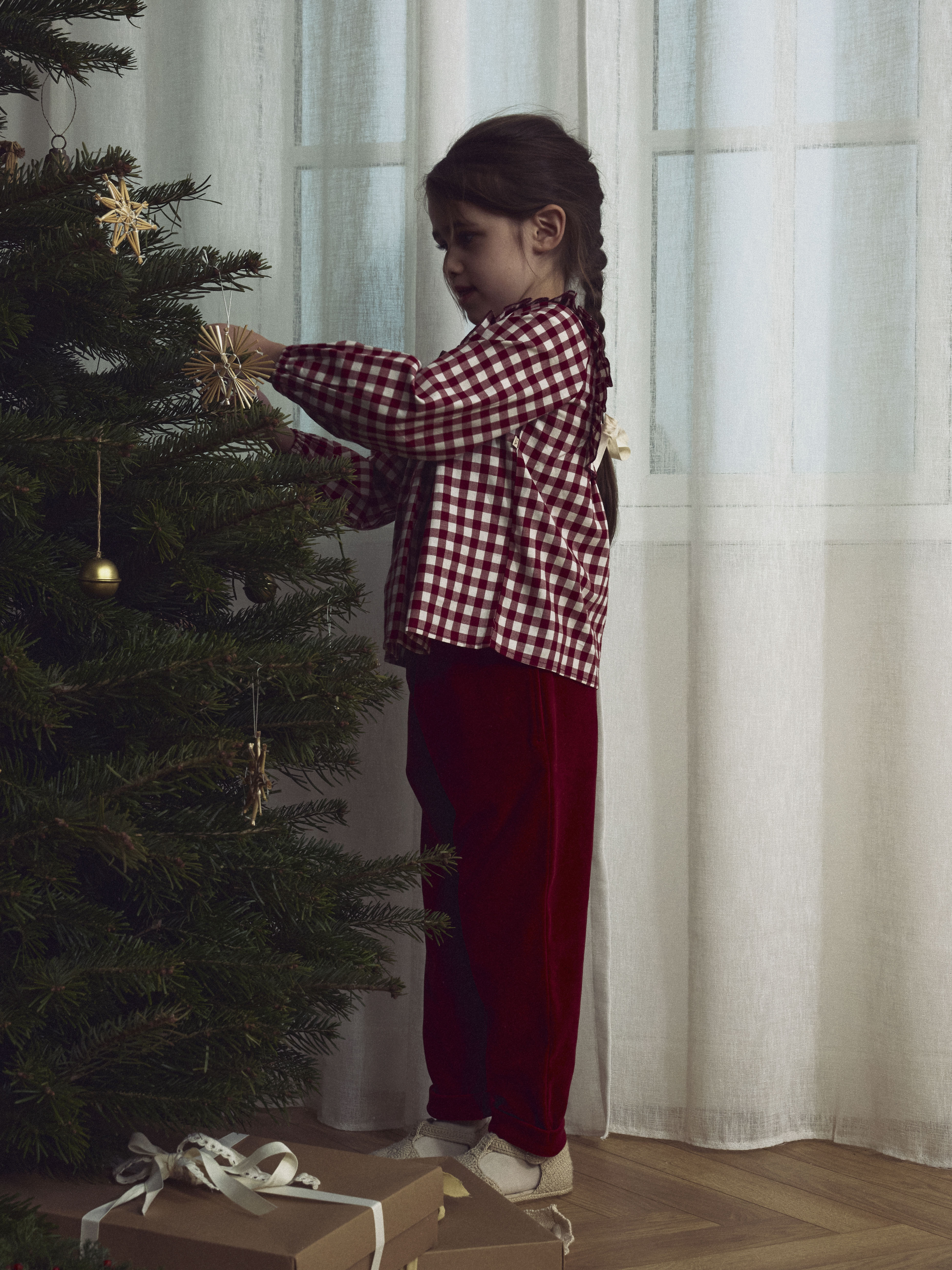 Lil Atelier Saga Sag Loose Pants - Red Dahlia