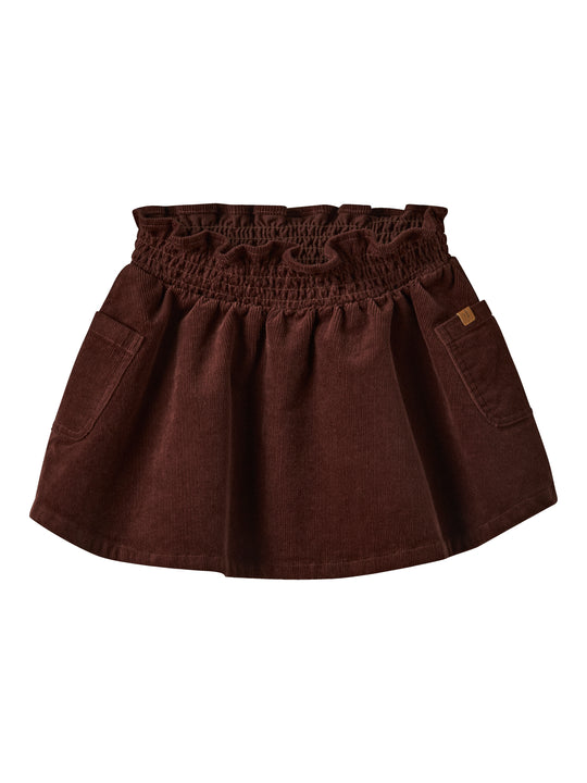 Lil Atelier Obert Cord Skirt - Hot Chocolate