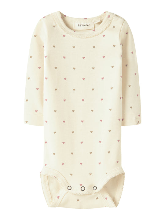 Lil Atelier Lalo Tig LS Slim Body - Turtledove/Heart
