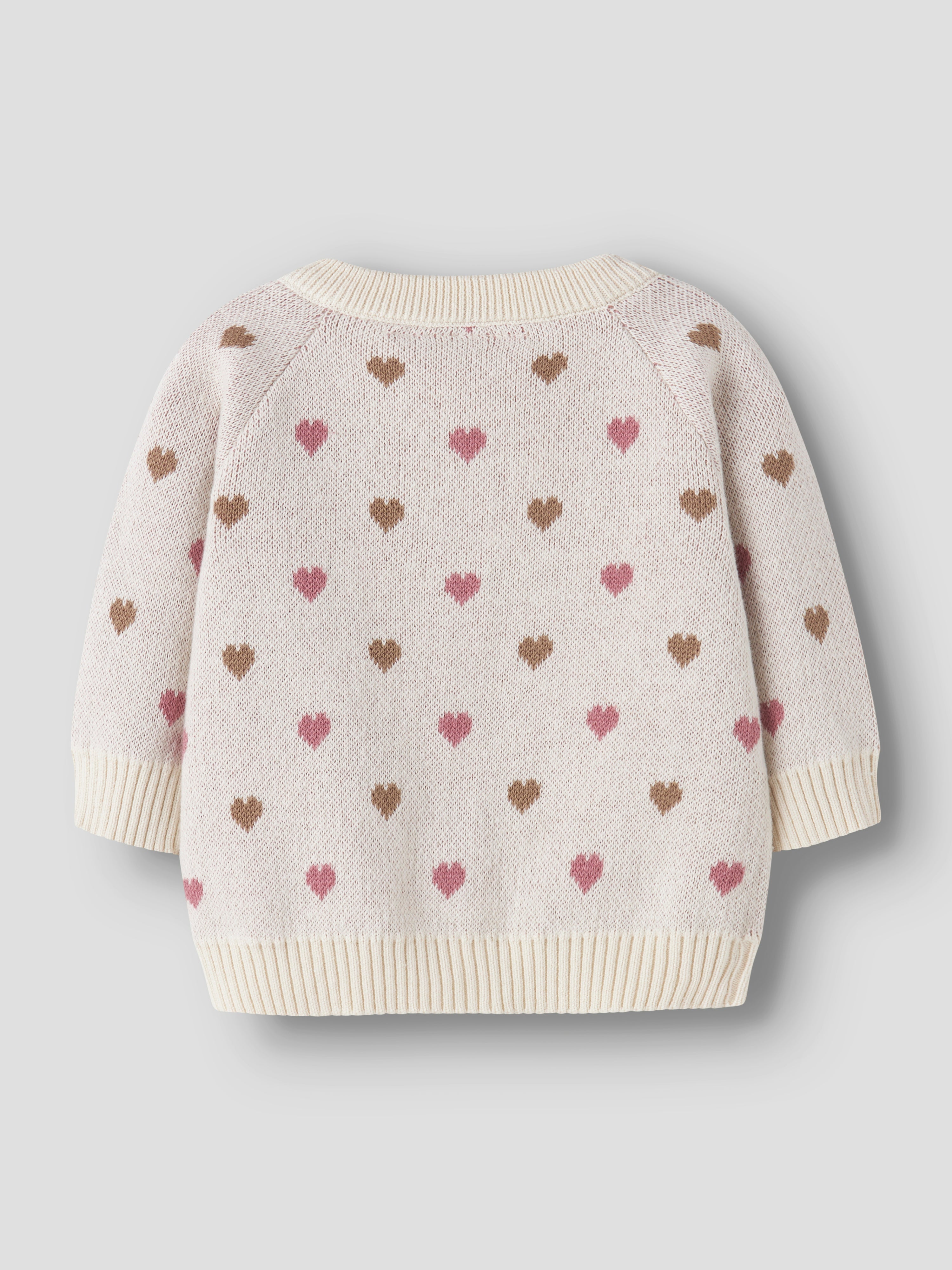 Lil Atelier Saran LS Knit Cardigan Heart - Turtledove