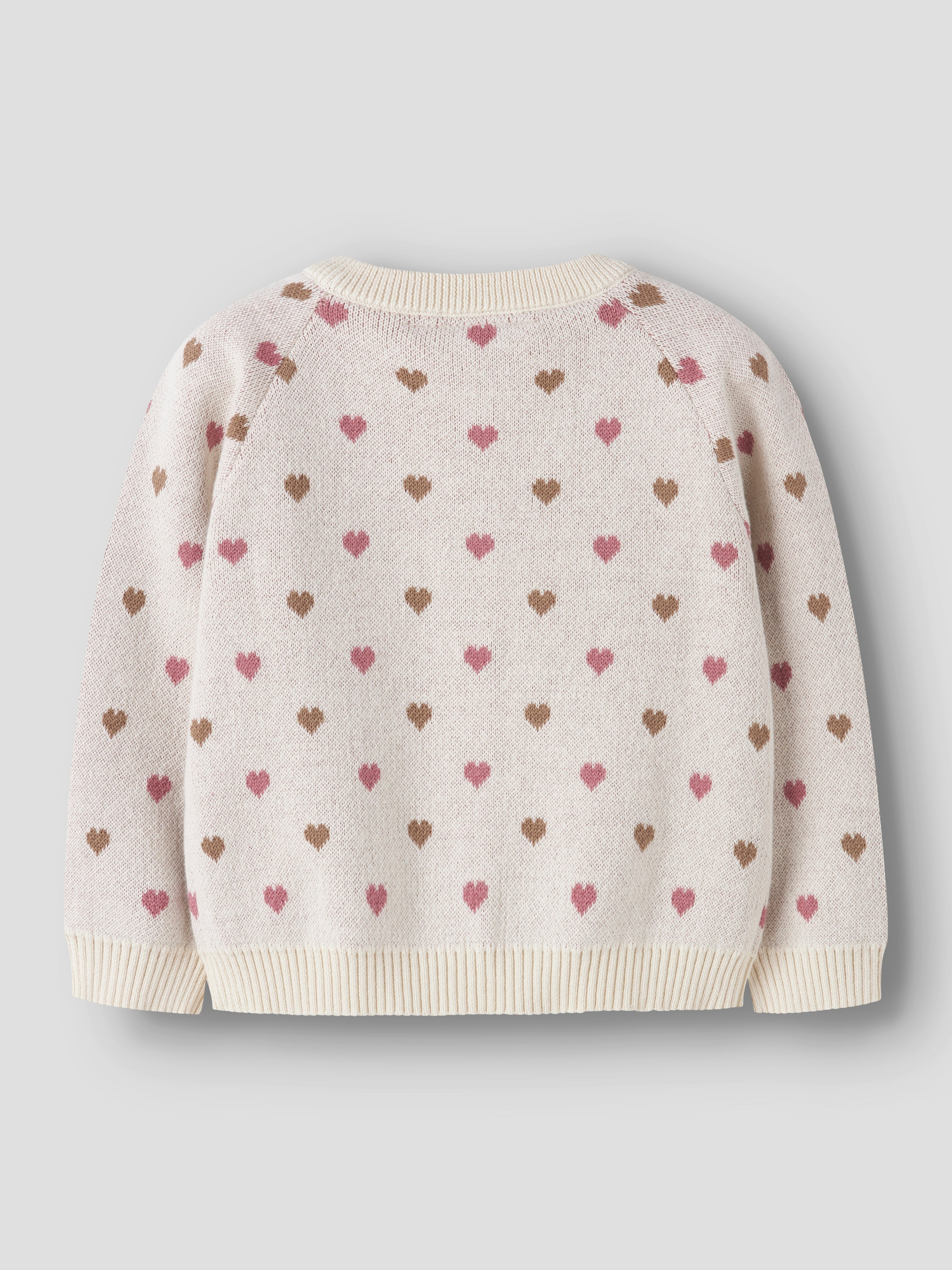 Lil Atelier Saran Knit Cardigan Heart - Turtledove