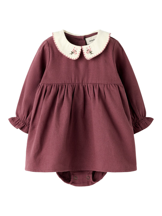 Lil Atelier Rebel LS Body Dress - Catawba Grape