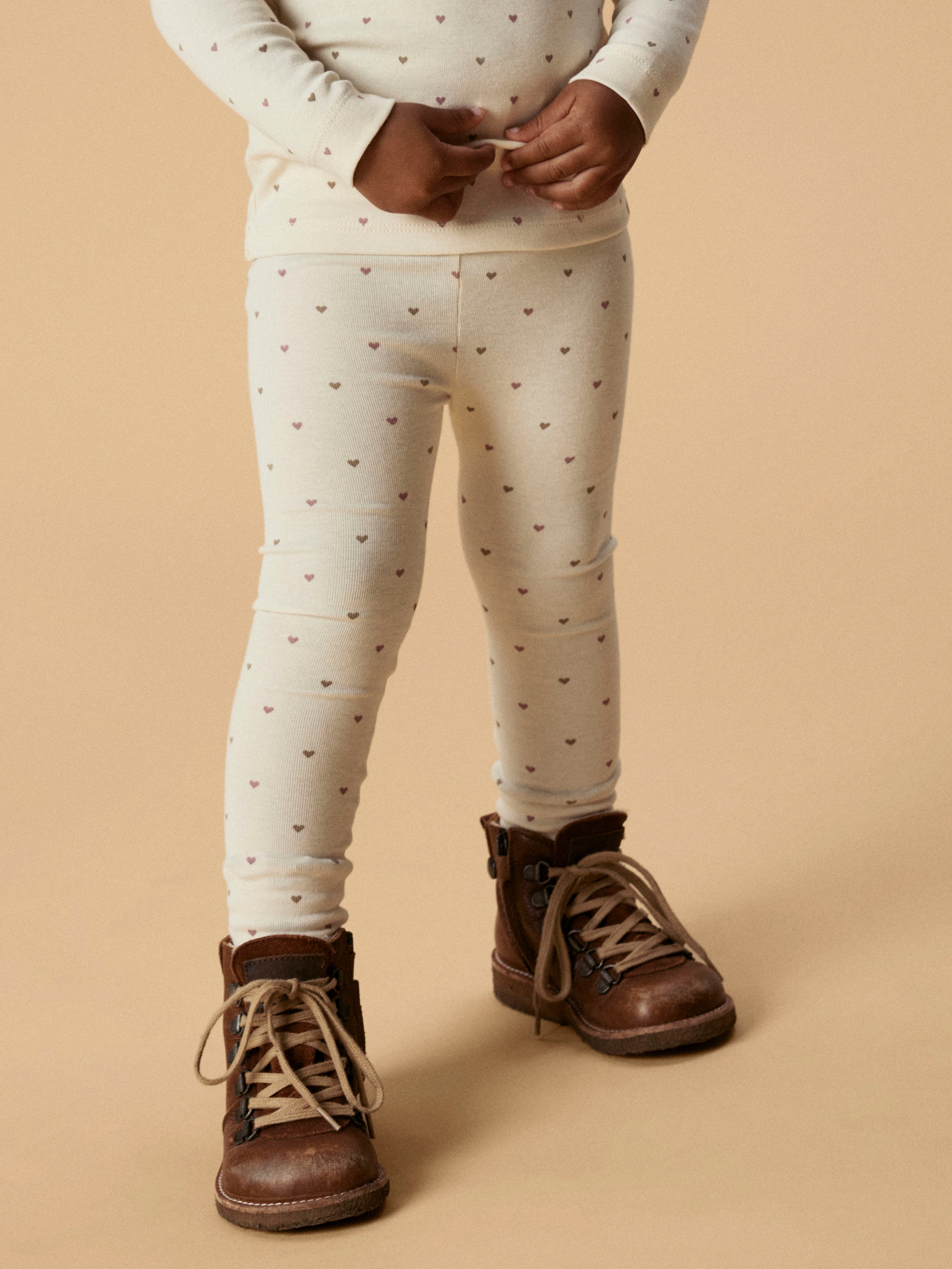 Lil Atelier Lalo Tai Leggings - Turtledove/Heart