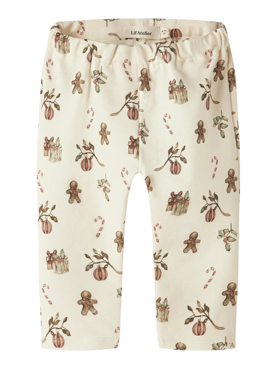 Lil Atelier Layo Gan Pants - Turtledove/Christmas