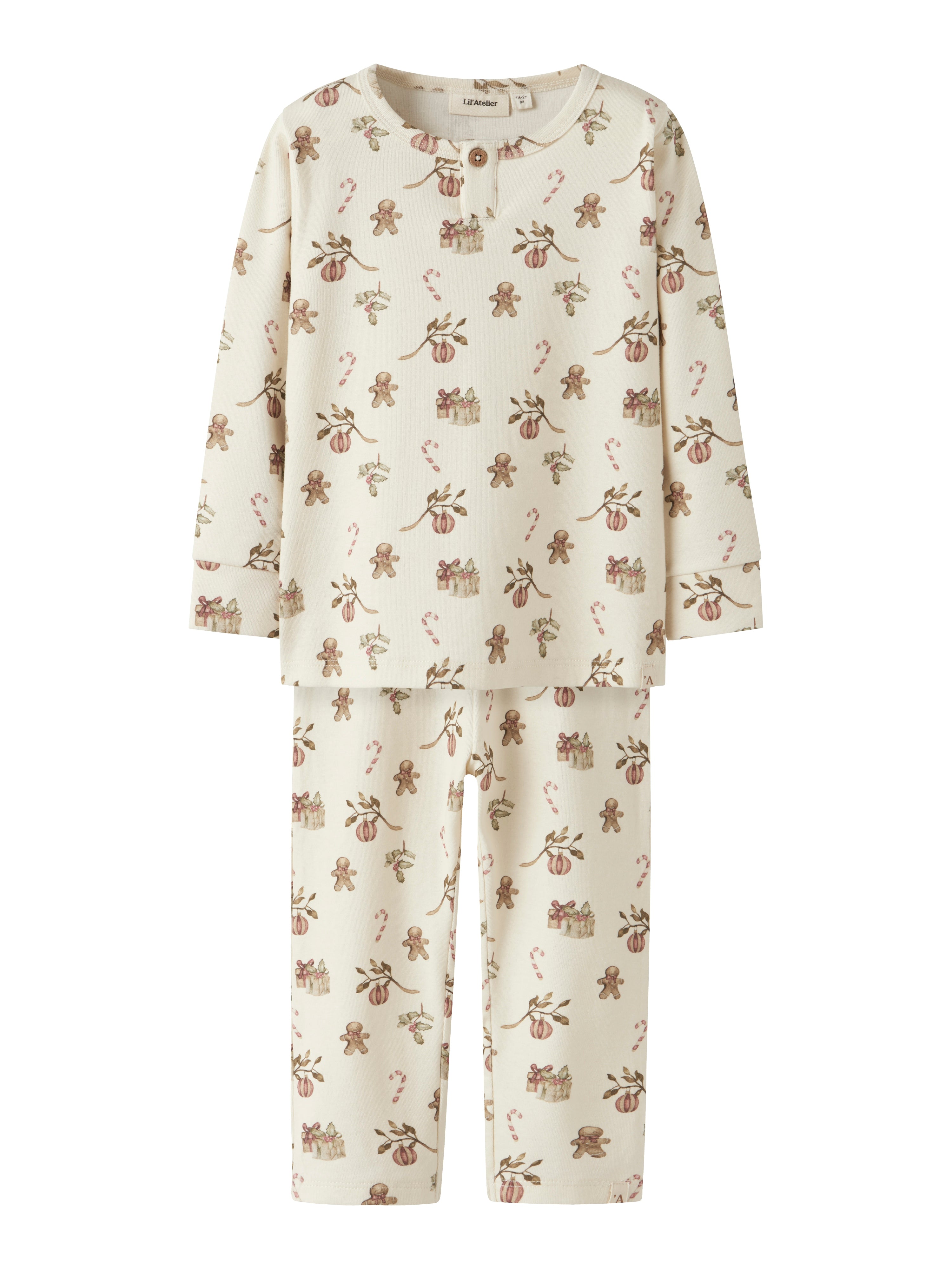 Lil Atelier Layo Git LS Nightset - Turtledove/Christmas