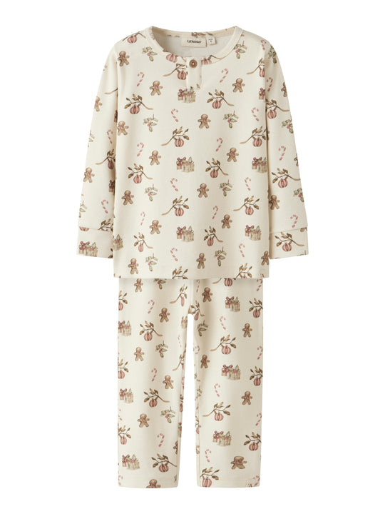 Lil Atelier Layo Git LS Nightset - Turtledove/Christmas