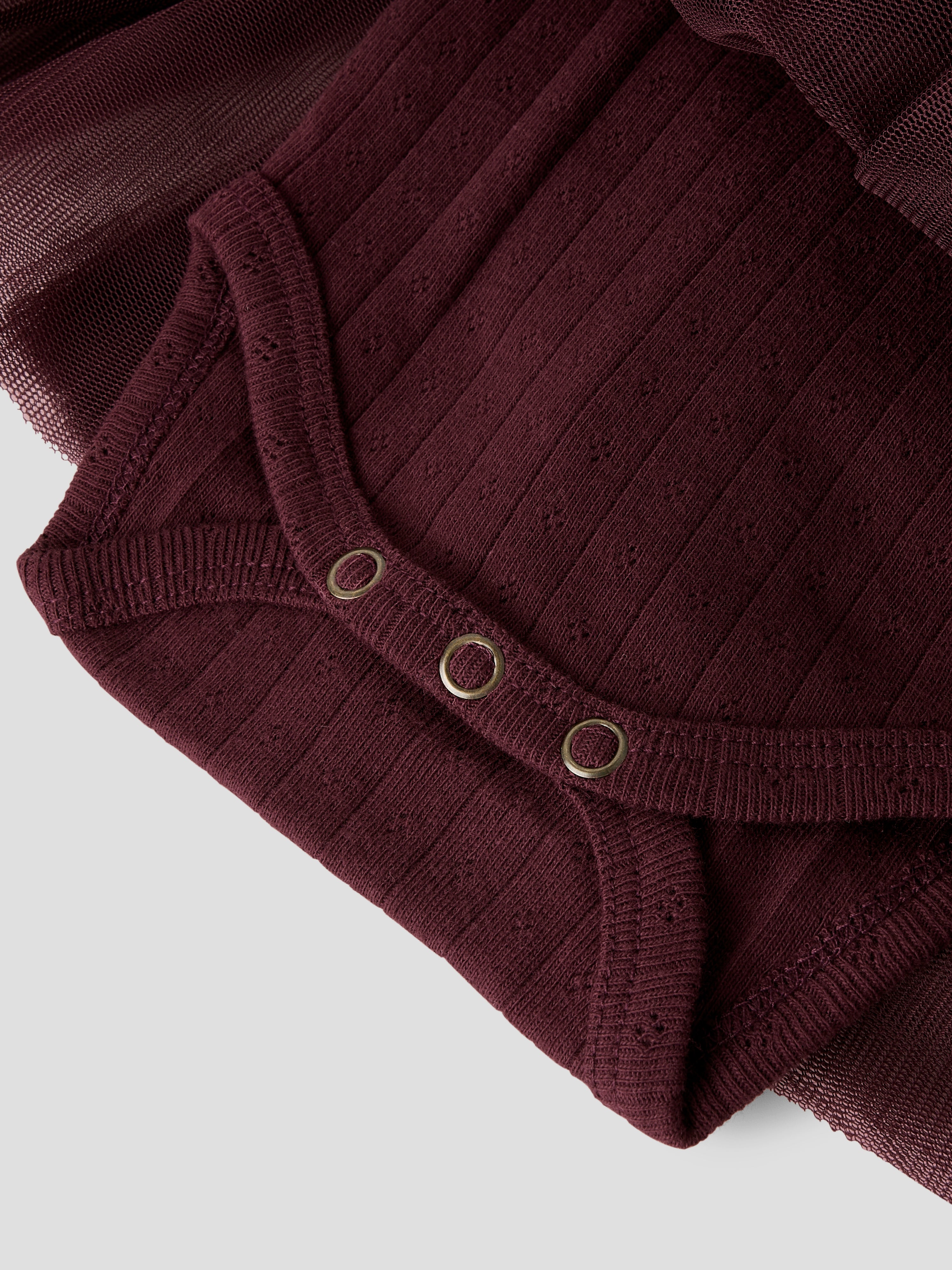 Lil Atelier Solange LS Tulle Body Dress - Catawba Grape