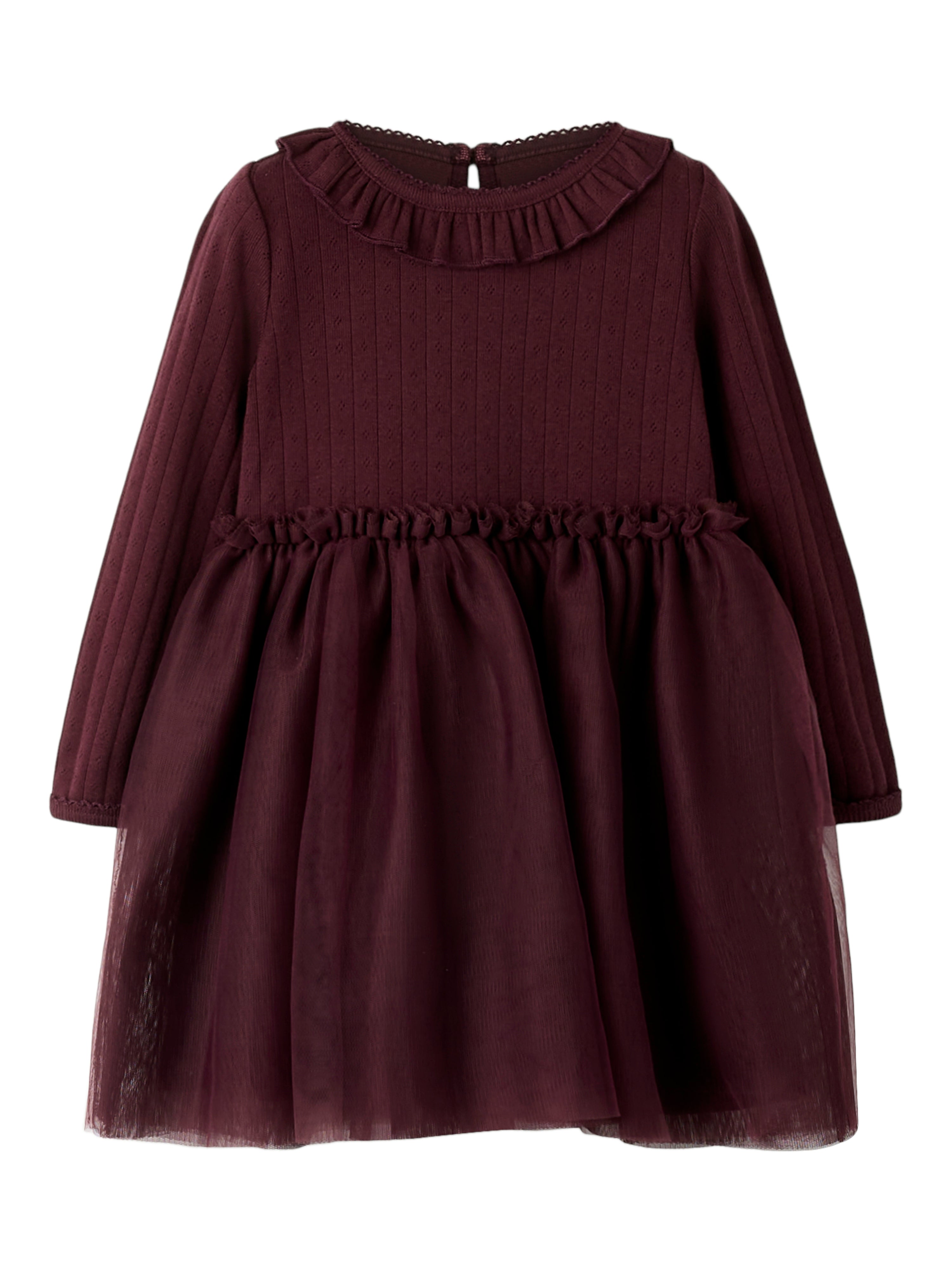 Lil Atelier Solange LS Tulle Dress - Catawba Grape