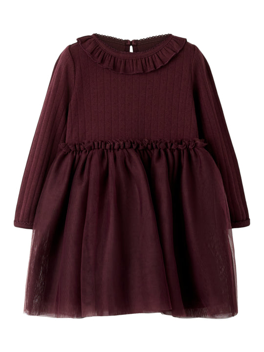 Lil Atelier Solange LS Tulle Dress - Catawba Grape