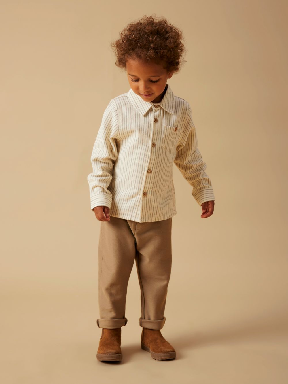 Lil Atelier Felixo LS Shirt - Turtledove/Sepia Tint