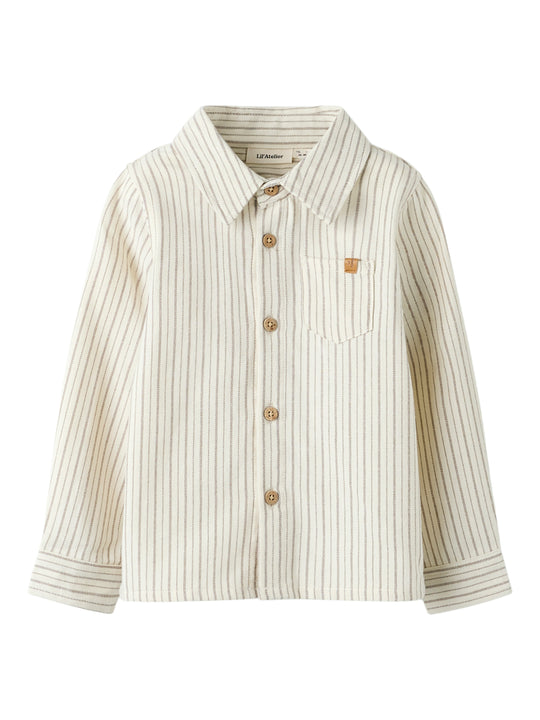 Lil Atelier Felixo LS Shirt - Turtledove/Sepia Tint