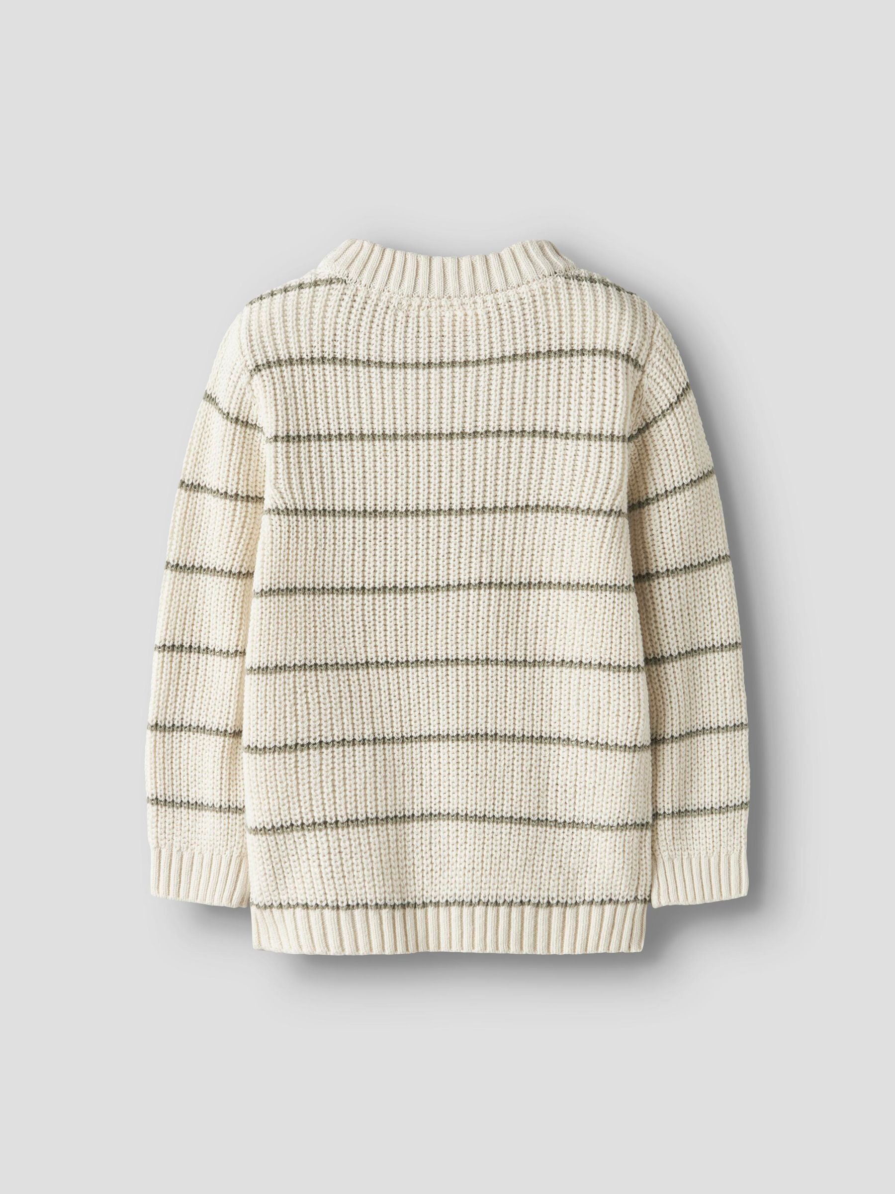 Lil Atelier Emlen LS Knit Stripes - Coconut Milk/Stripes