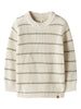 Lil Atelier Emlen LS Knit Stripes - Coconut Milk/Stripes