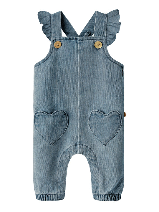 Lil Atelier Lulia Loose Overall - Medium Blue Denim