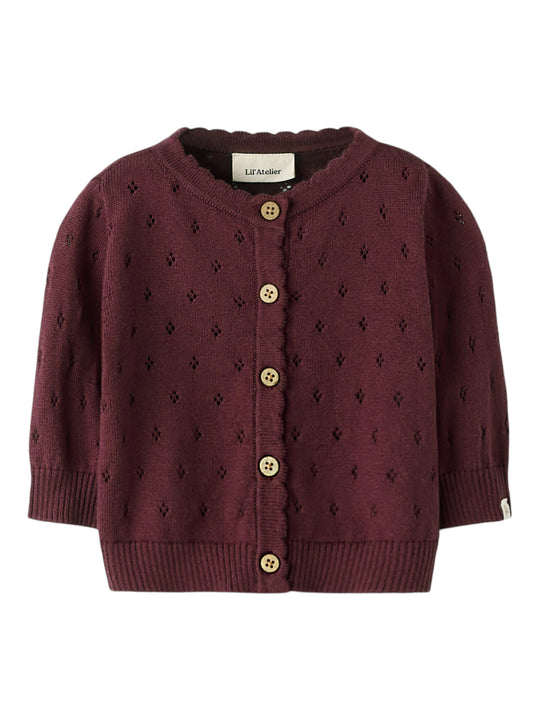 Lil Atelier Nimi LS Knit Cardigan - Catawba Grape