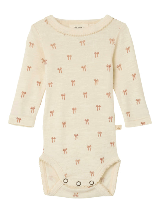 Lil Atelier Nalu Wool Body - Turtledove/Bow