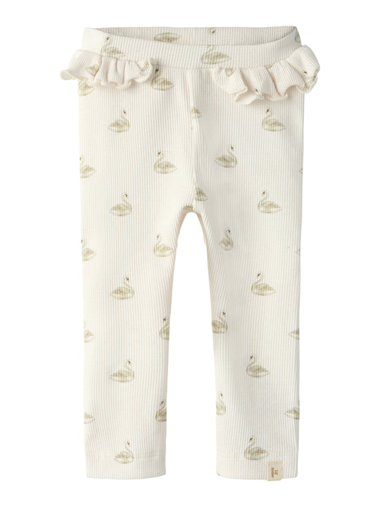 Lil Atelier Gavo Efi Slim Leggings NOOS - Pastel Parchment/Swan