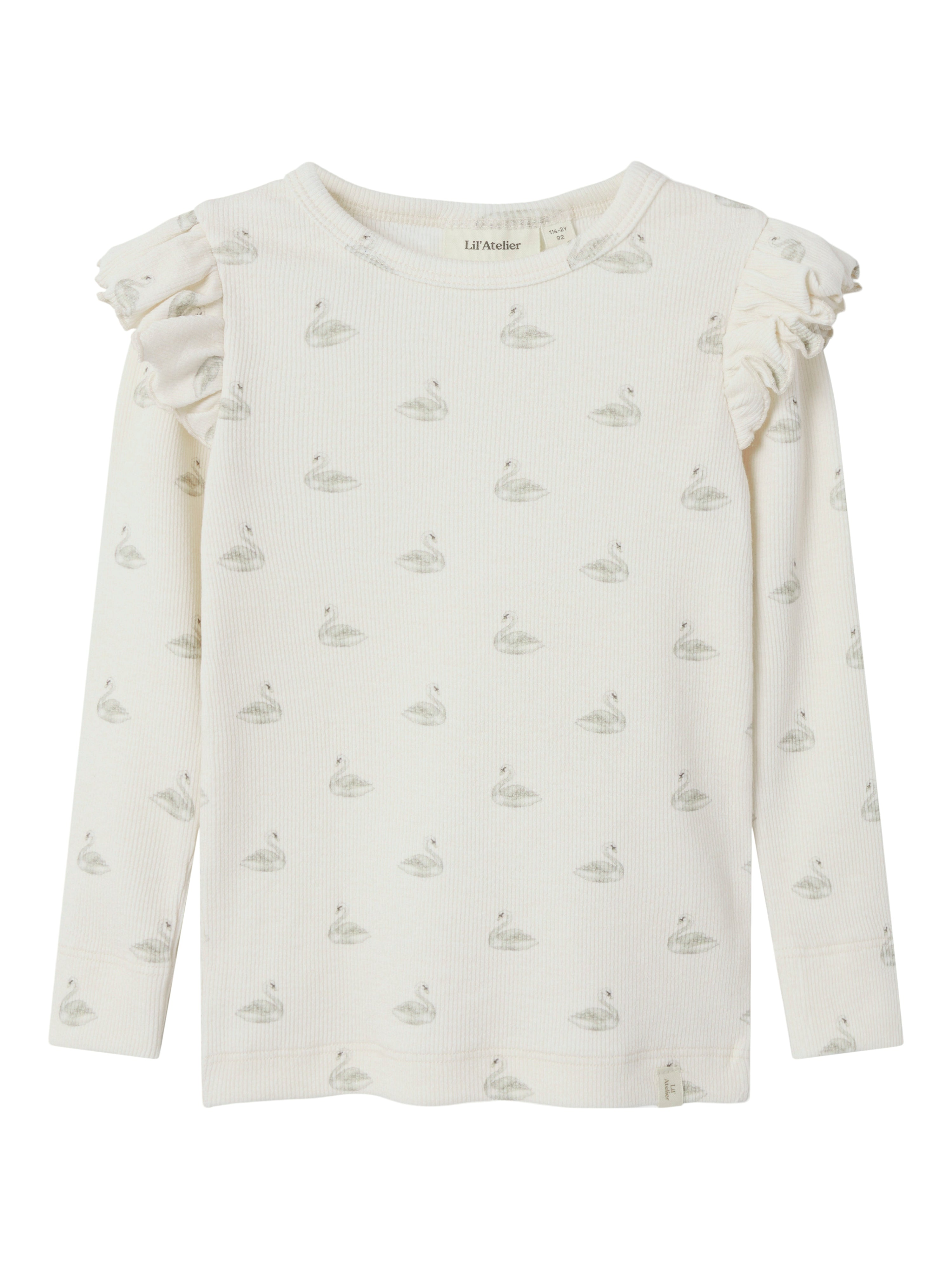 Lil Atelier Gavo Eko Slim Top NOOS - Pastel Parchment/Swan