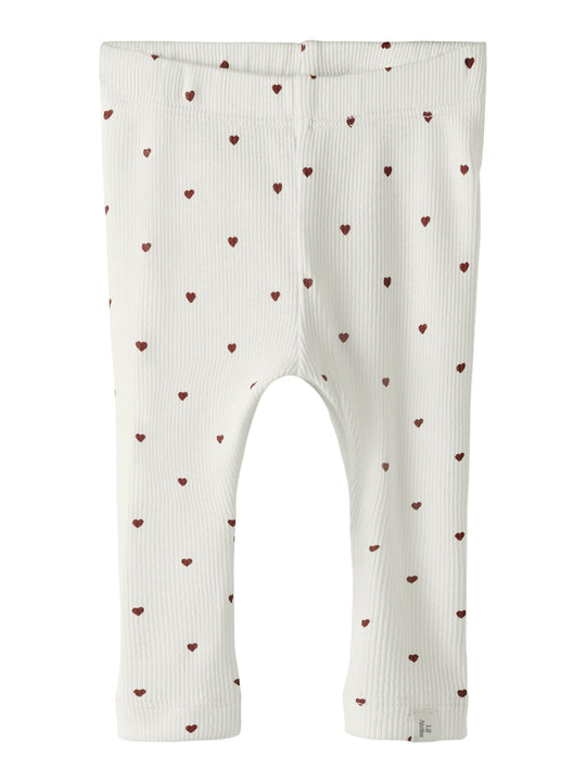 Lil Atelier Gago Slim Leggings NOOS -  Coconut Milk Heart