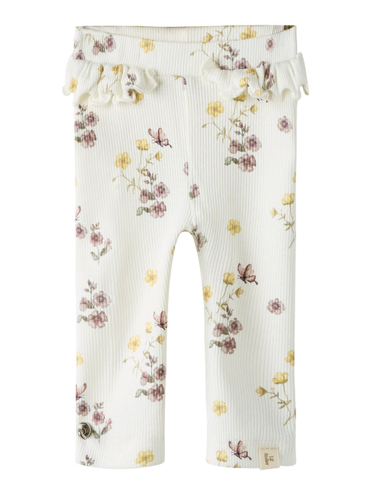 Lil Atelier Gavo Efi Slim Leggings NOOS - Coconut Milk/Flower Mix