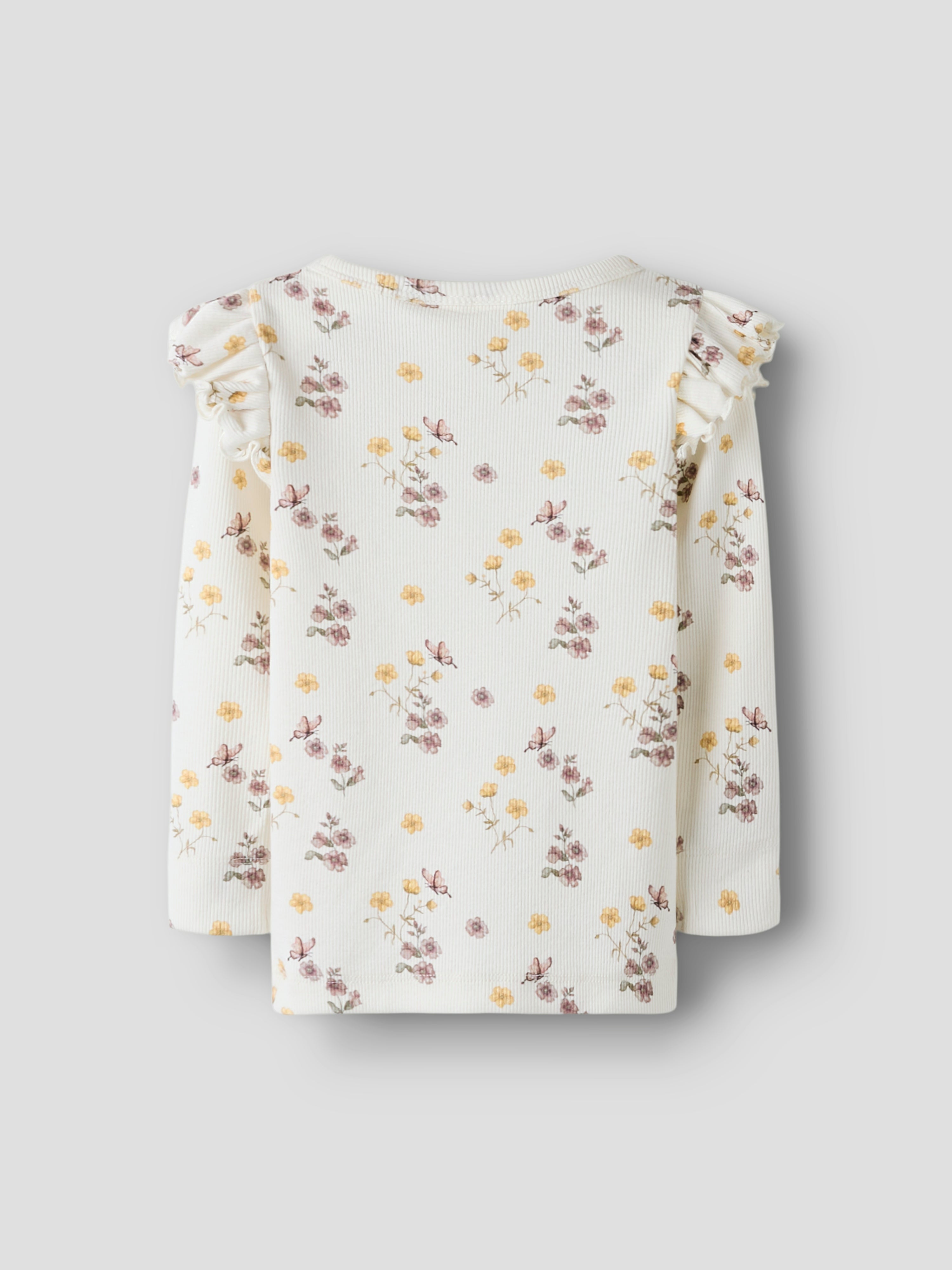 Lil Atelier Gavo Eko Slim Top NOOS - Coconut Milk/Flower Mix
