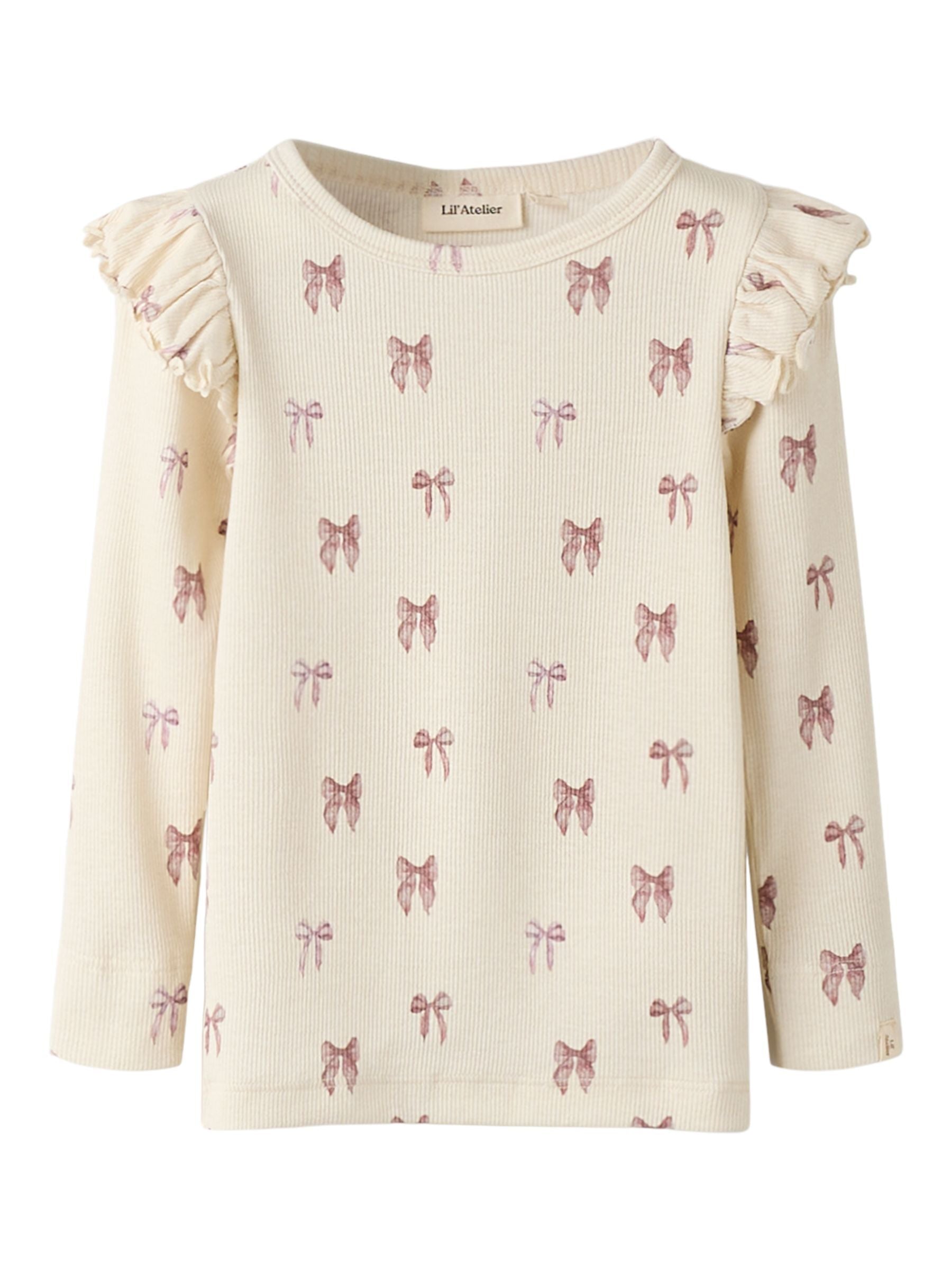 Lil Atelier Gavo Eko Slim Top NOOS - Turtledove/Bow
