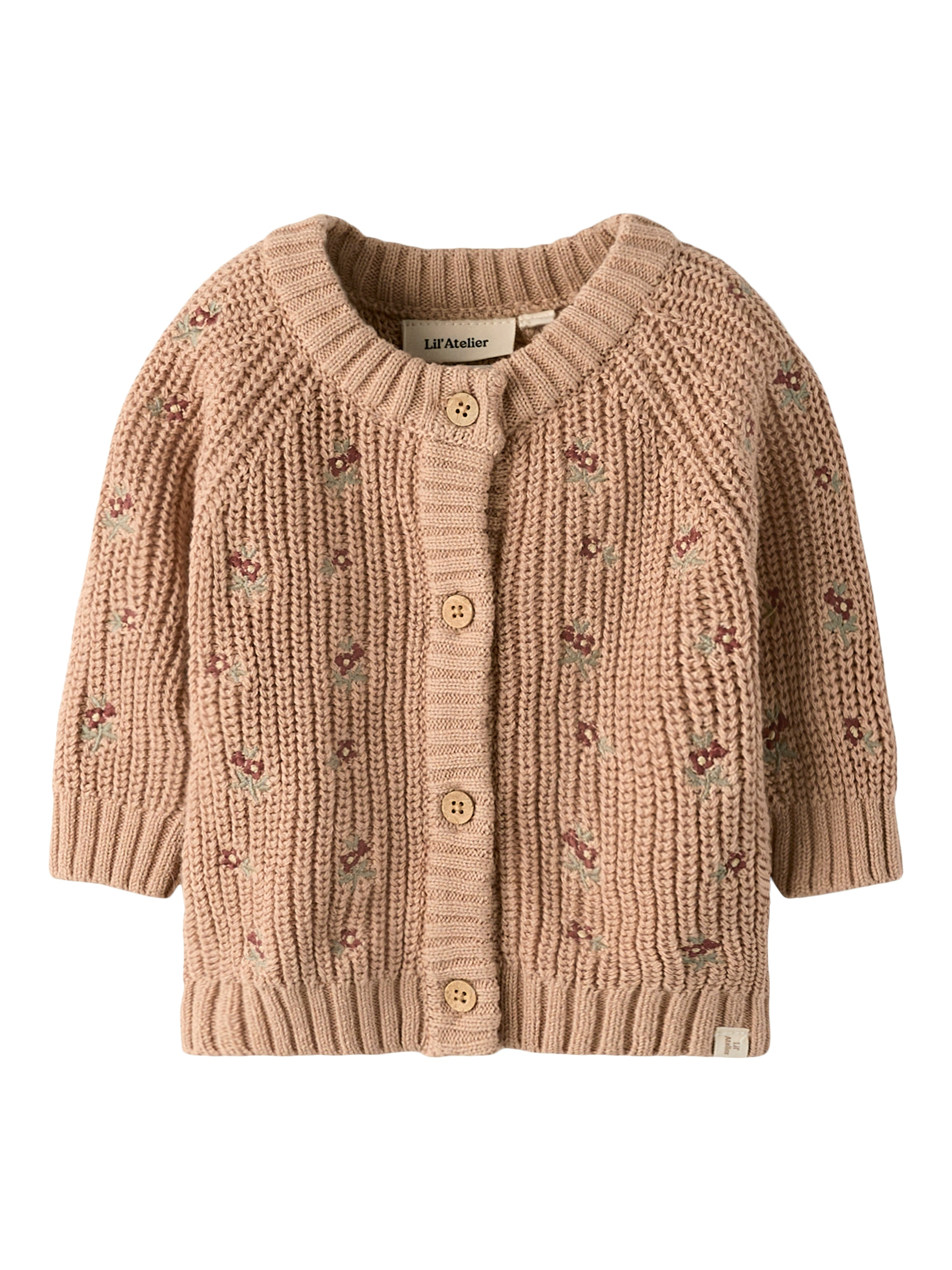 Lil Atelier Emlen Emb AO LS Knit Cardigan - Roebuck