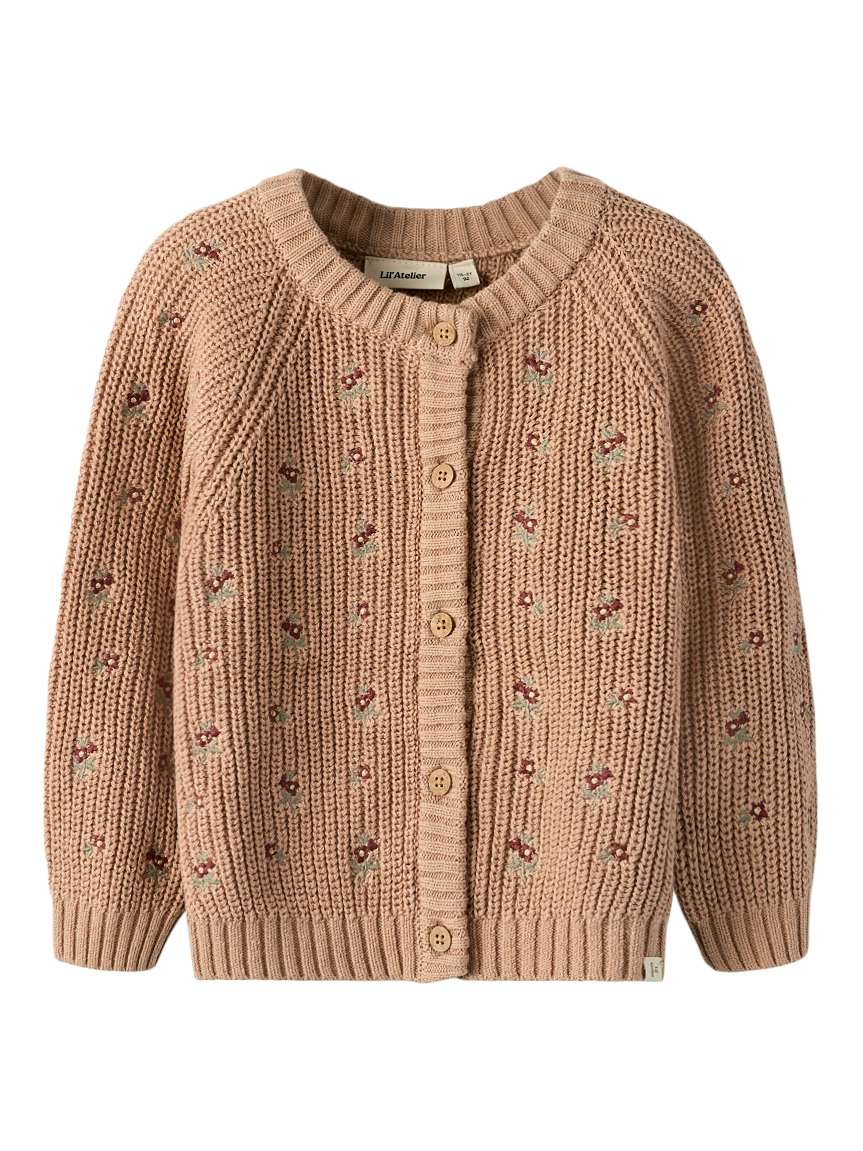 Lil Atelier Emlen Emb AO LS Knit Cardigan - Roebuck