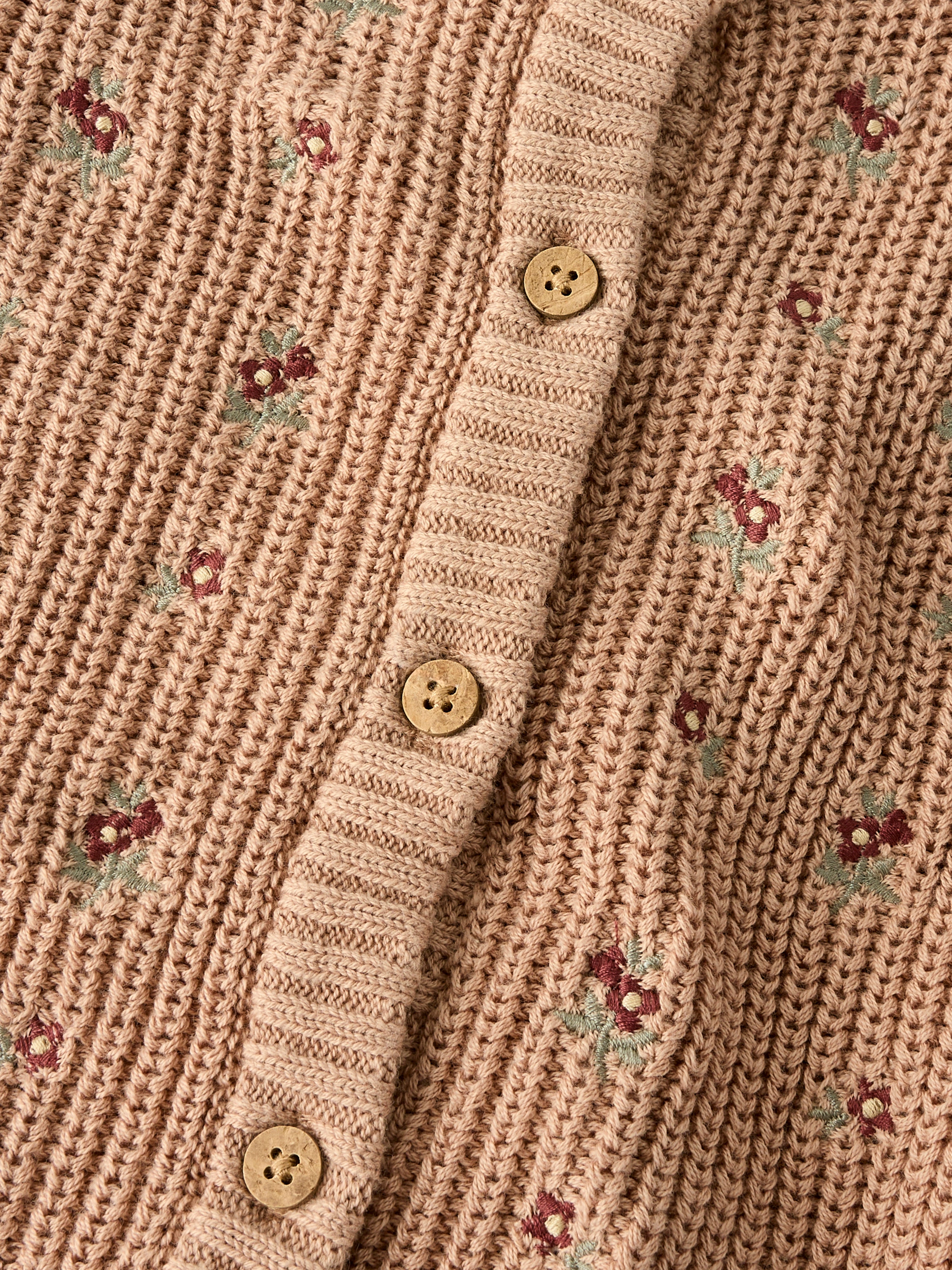 Lil Atelier Emlen Emb AO LS Knit Cardigan - Roebuck