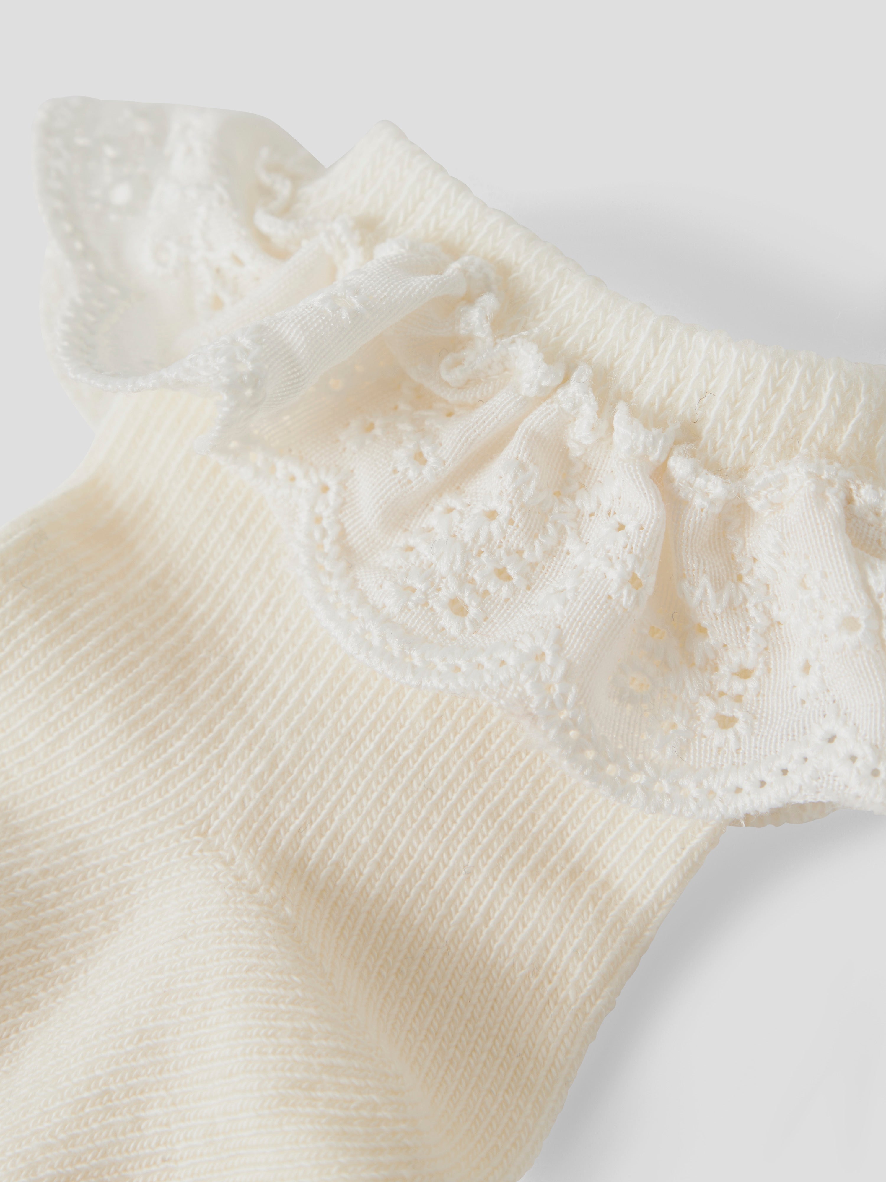 Lil Atelier Dertrud - Strømpe med Blondekant - Turtledove