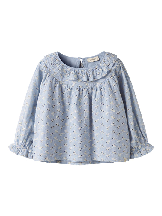 Lil Atelier Tessie LS Loose Shirt - Zen Blue