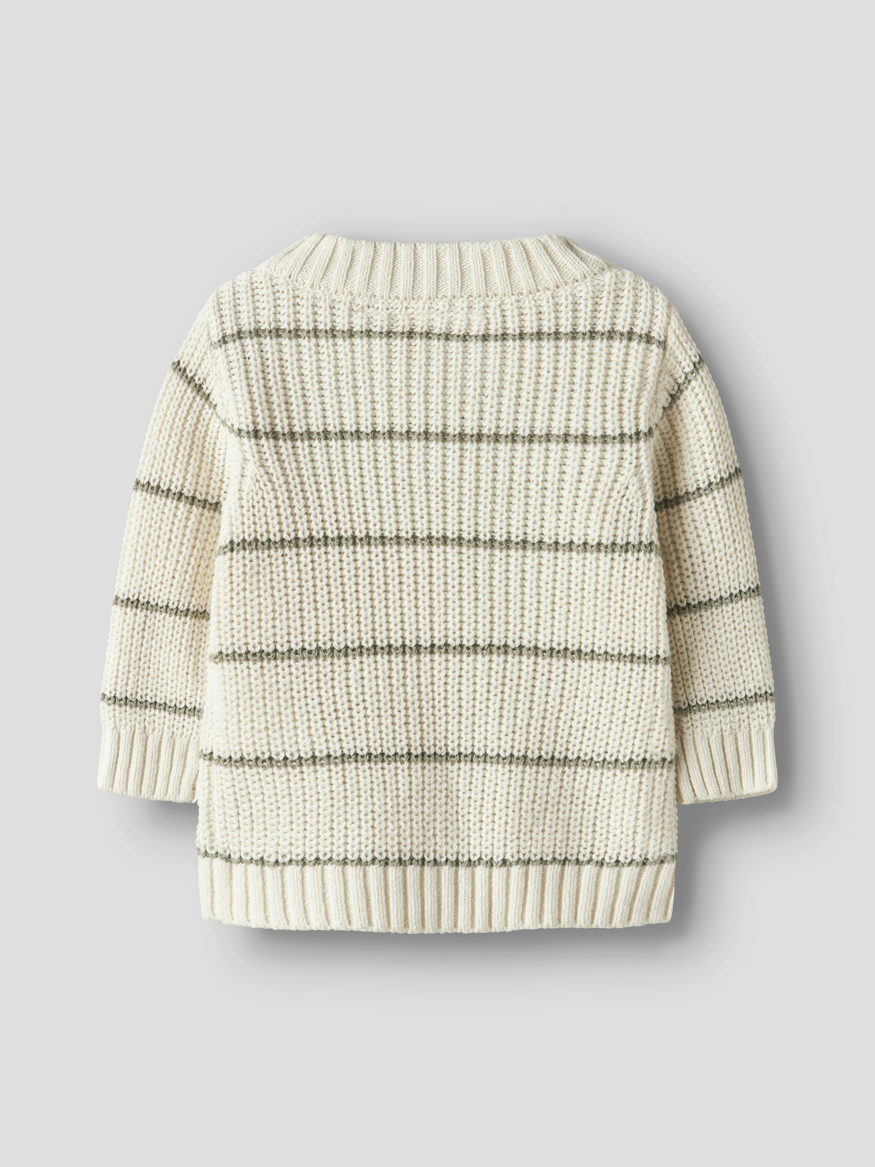Lil Atelier Emlen LS Knit Stripes - Coconut Milk/Stripes
