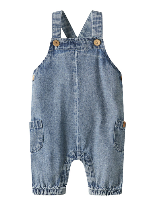 Lil Atelier Taya Loose Denim Overall - Medium Blue Denim