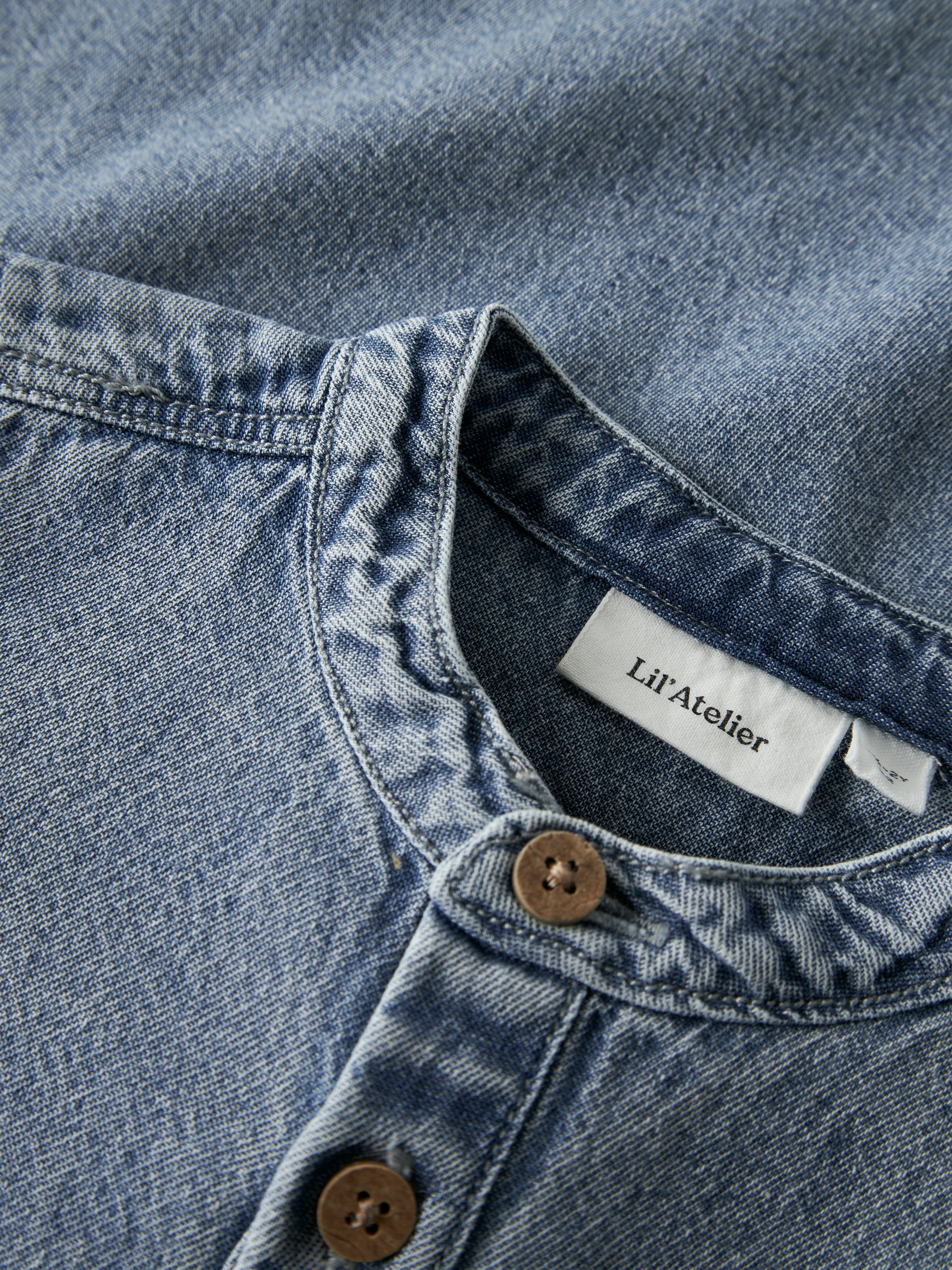 Lil Atelier Taya Loose Denim Shirt - Medium Blue Denim