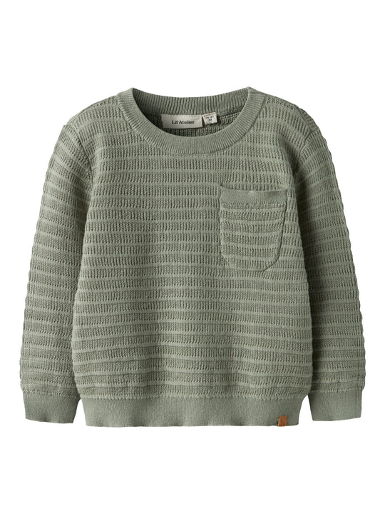 Lil Atelier Thunder LS Knit - Seagrass