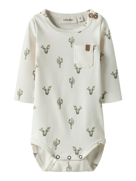 Lil Atelier Layo Sev LS Slim Body - Coconut Milk/Cactus