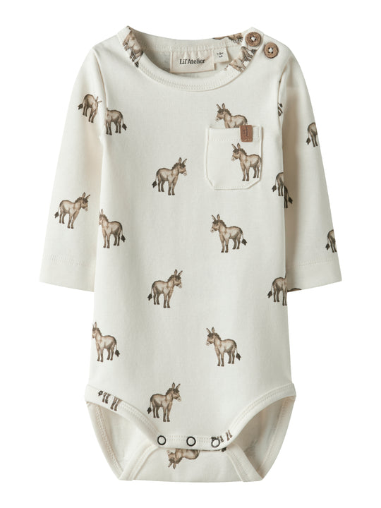 Lil Atelier Layo Sev LS Slim Body - Coconut Milk/Donky