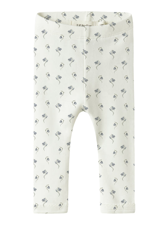 Lil Atelier Gayo Sag Slim Leggings - Coconut Milk/Bell Flower