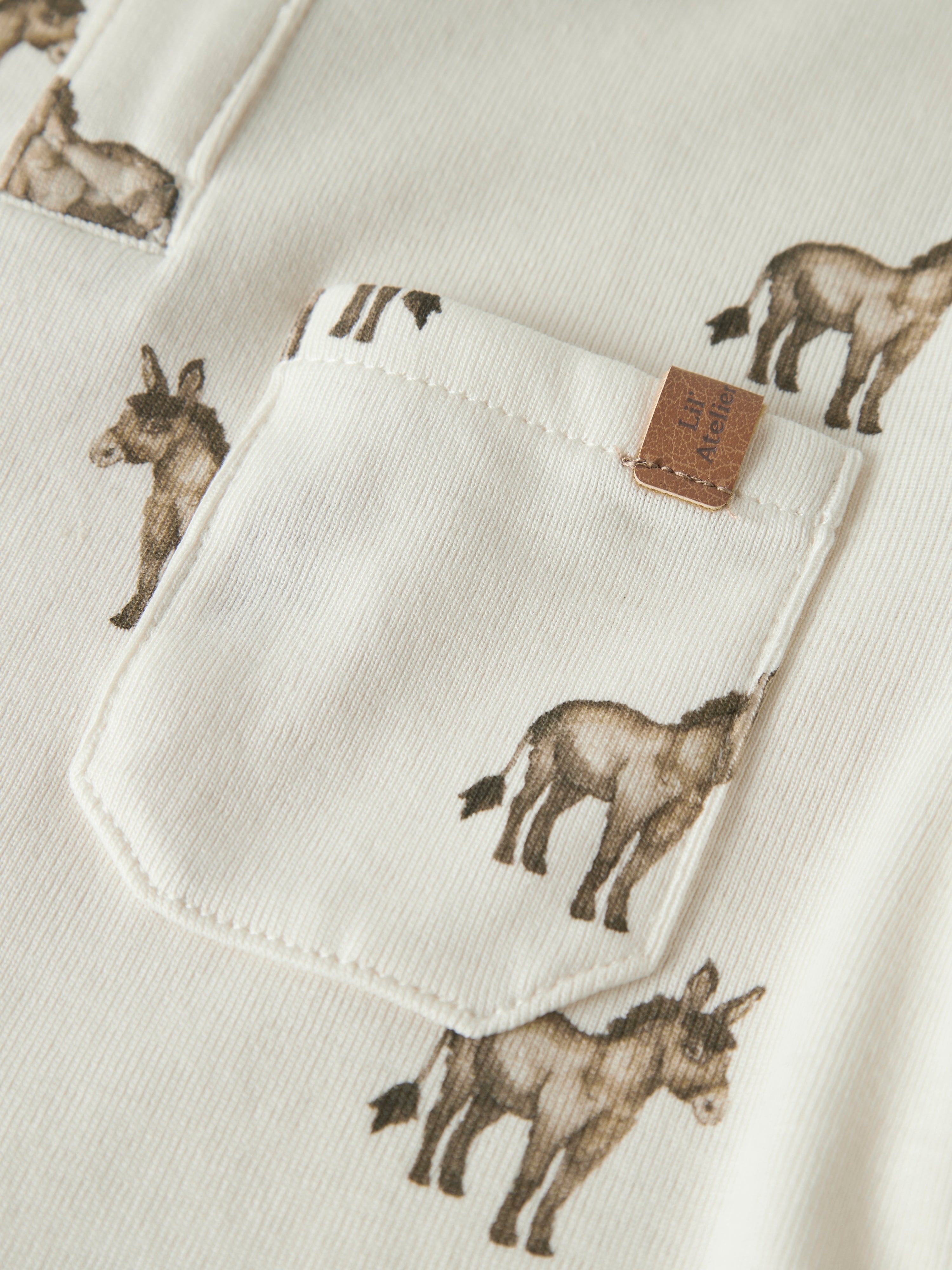 Lil Atelier Layo Sio LS Slim Top - Coconut Milk/Donky