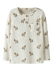 Lil Atelier Layo Sio LS Slim Top - Coconut Milk/Donky