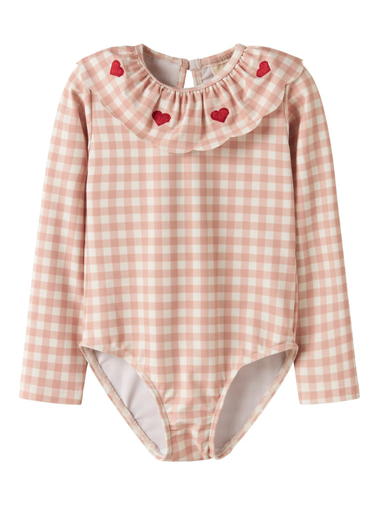 Lil Atelier Finley LS Swimsuit - Misty Rose