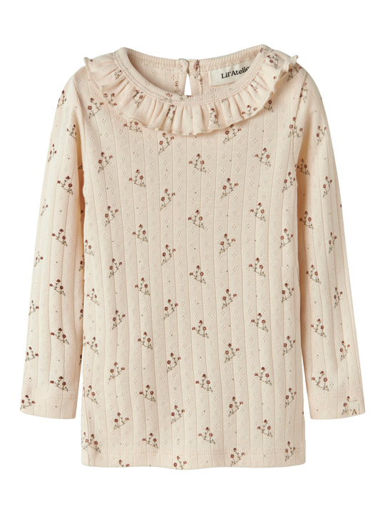 Lil Atelier Rachello Ria Slim Top - Novelle Peach/Flower