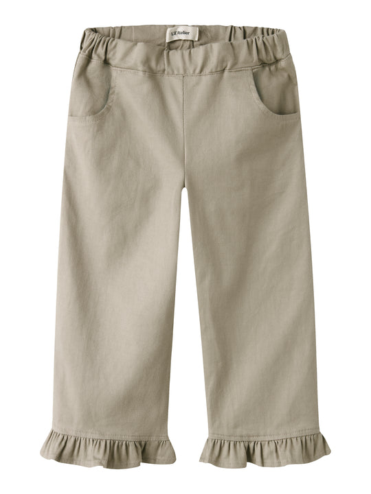 Lil Atelier Doreen Wide Twill Pants - Oxford Tan