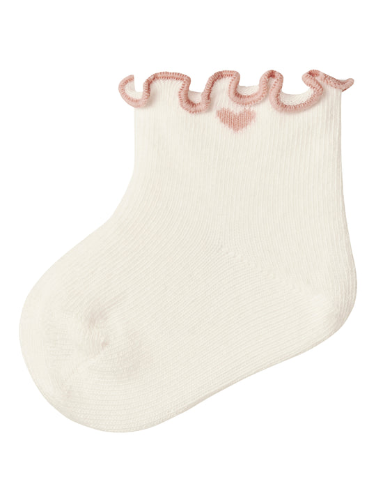Lil Atelier Fiducia Socks - Coconut Milk/Misty Rose