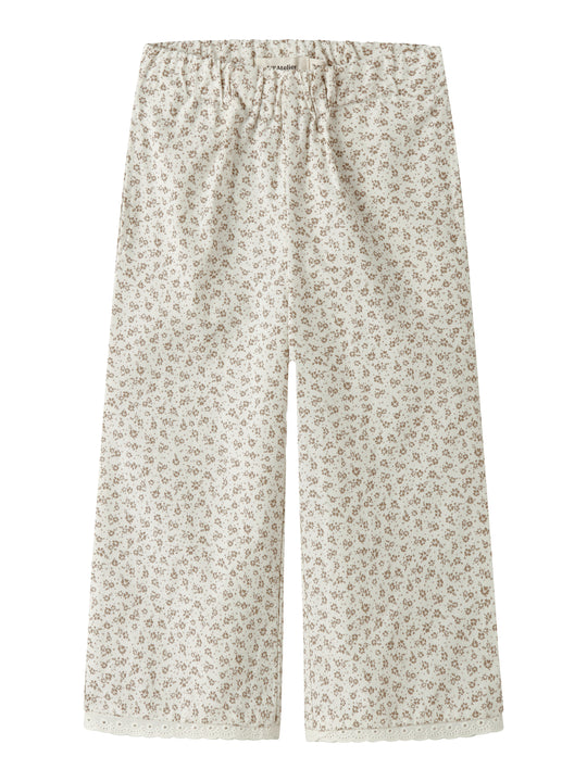 Lil Atelier Fjola Wide Ancle Pants - Coconut Milk